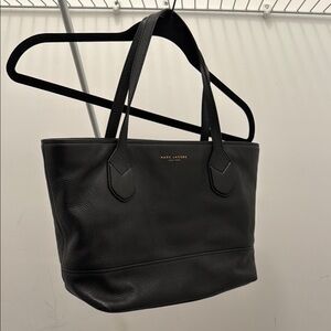 Marc Jacobs Black Leather Tote with Structured Design